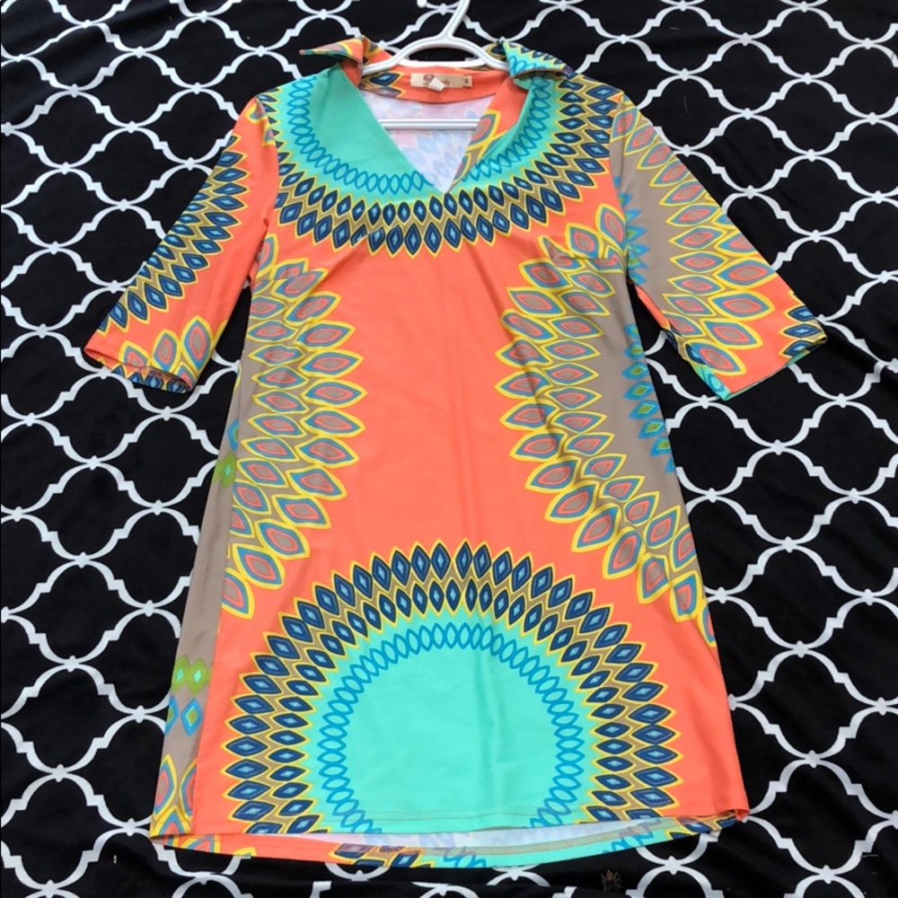 Quarter Sleeve Collar Dress